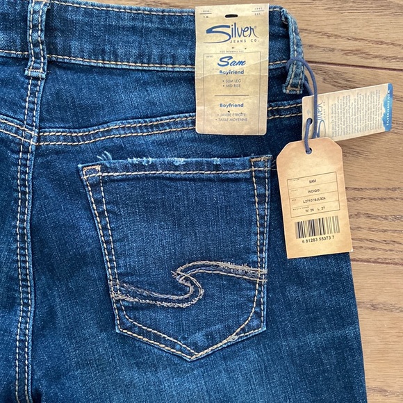 NWT | Silver Jeans Co.® SAM Distressed Boyfriend Jeans W26/L27 - Picture 6 of 9